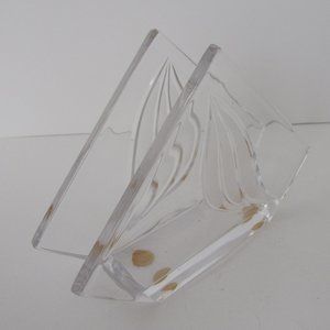 vintage Italian hand made lead crystal napkin letter holder